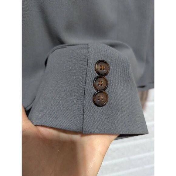 DKNY Women's Green Solid Pure Wool Blazer Jacket & Pencil Skirt Suit Set Size 10 - Picture 4 of 9